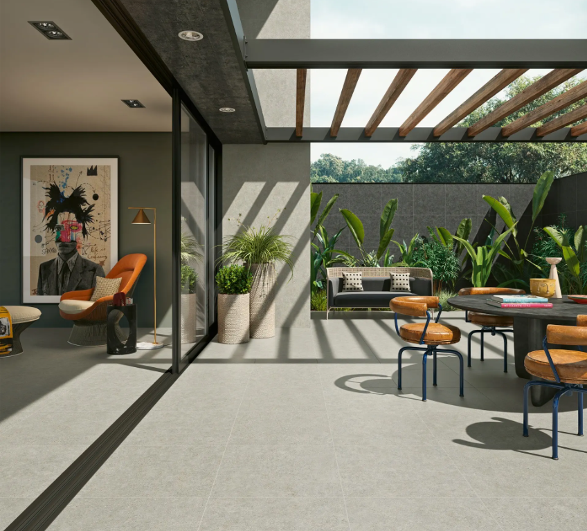 Carrelage terrasse extérieur effet pierre pour une terrasse - Uzès dans le Gard