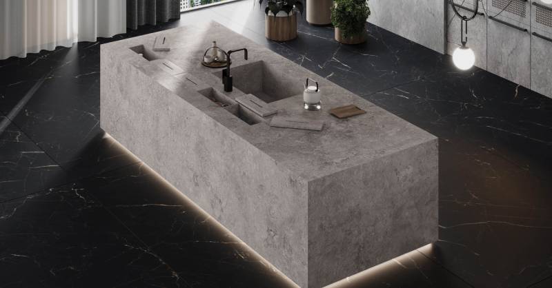 Carrelage grand format 160x320cm intérieur et extérieur - Uzès dans le Gard