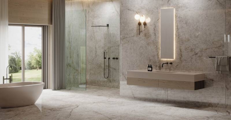 Carrelage grand format 83x323cm mural pour cuisine et salle de bain - Uzès dans le Gard
