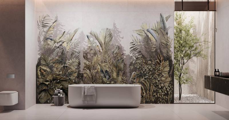 Carrelage salle de bain grand format élégante et moderne - Uzès dans le Gard