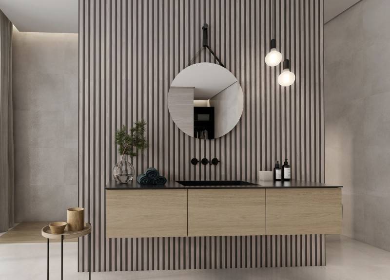 Faïences de salle bain imitation bois pour intérieur naturel et chaleureux - Uzès dans le Gard